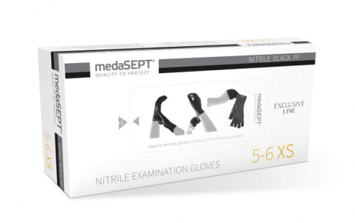 Rękawiczki nitrylowe medaSEPT® czarne 100 szt. S