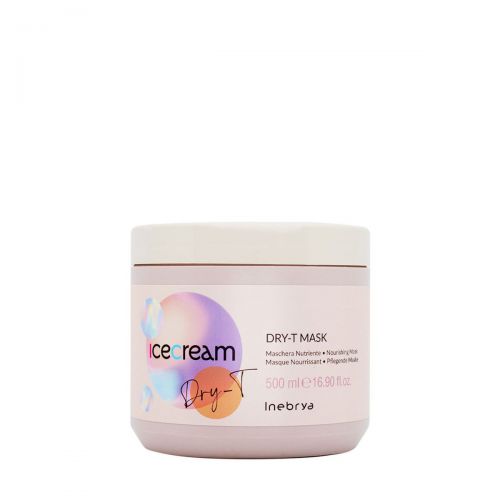 Inebrya Ice Cream Dry-T, odżywcza maska do włosów suchych, puszących się i po zabiegach, 500ml