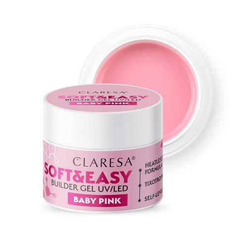 Claresa Żel budujący SOFT&EASY builder gel baby pink 45g