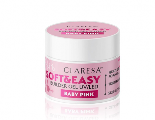 Claresa żel budujący Soft&Easy gel baby pink 12g