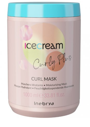 Inebrya Ice Cream Curly Plus, maska do włosów kręconych, 1000ml
