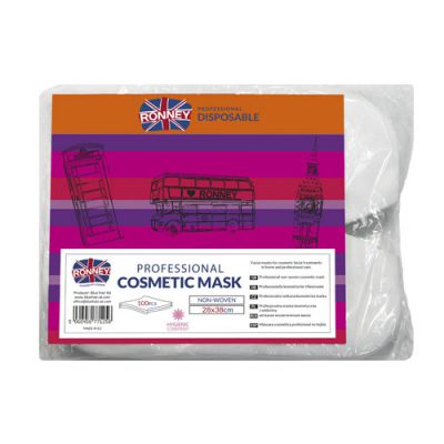 RONNEY Professional COSMETIC MASK - Profesjonalna maska kosmetyczna z włókniny 28x38 cm - 100 sztuk