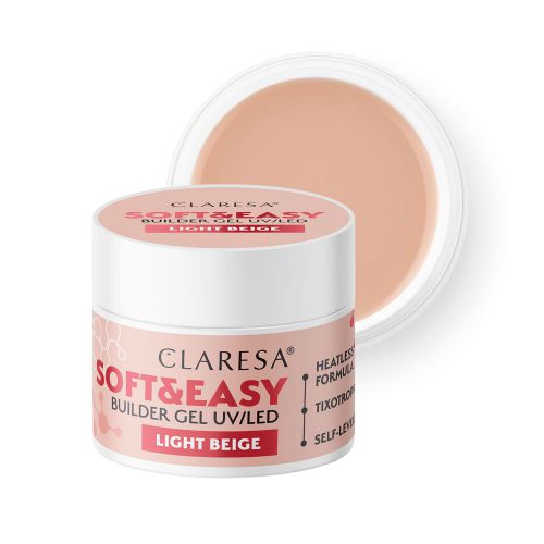 Claresa Żel budujący SOFT&EASY builder gel light beige 45g