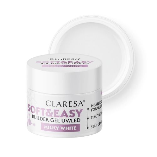 Claresa Żel budujący SOFT&EASY builder gel milky white 45g