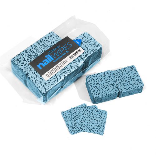 Perforowane waciki do paznokci, bezpyłowe Clavier Nail Wipes – 600 szt., niebieskie